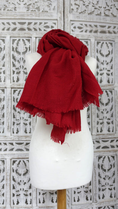 Red Angora Wool Scarf