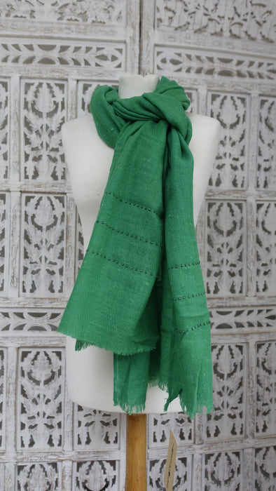 Green Angora Wool Scarf