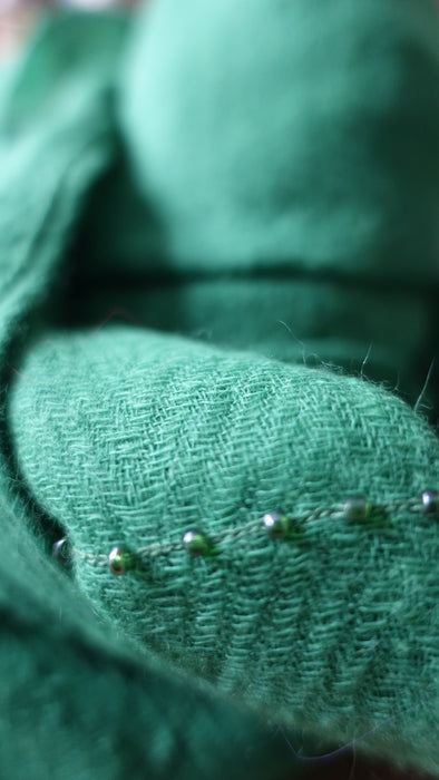 Green Angora Wool Scarf