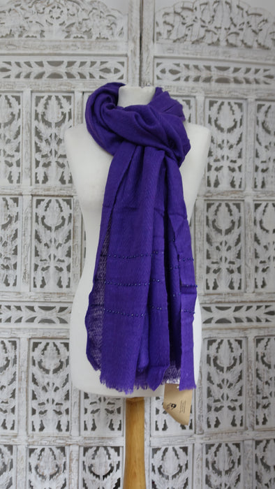 Purple Angora Wool Scarf - New