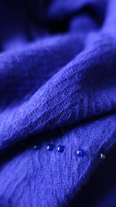 Purple Angora Wool Scarf - New