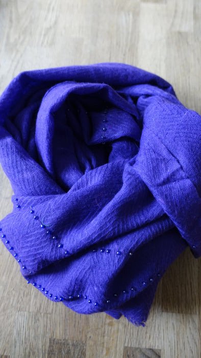 Purple Angora Wool Scarf - New