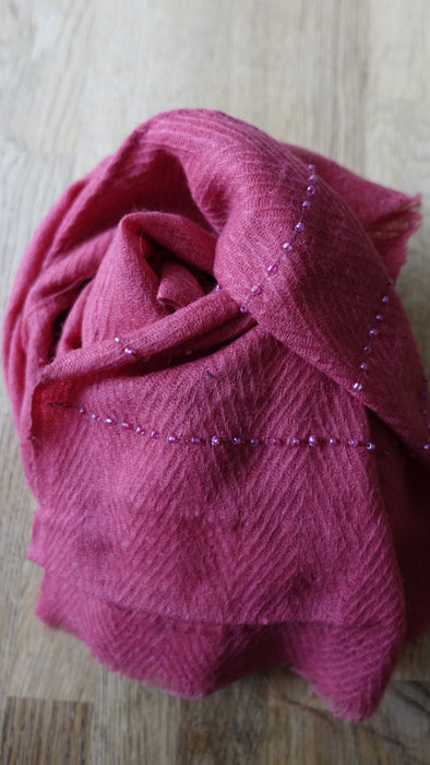 Dusky Pink Angora Wool Scarf