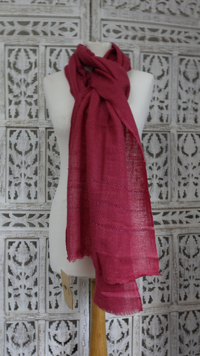 Dusky Pink Angora Wool Scarf