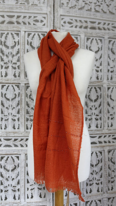Orange Angora Wool Scarf
