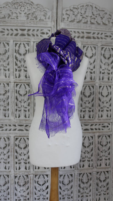 Purple Vintage Silk Voile Dupatta- New
