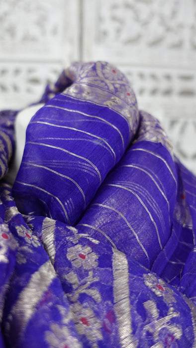Purple Vintage Silk Voile Dupatta- New