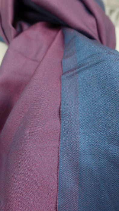 Dark Pink And Turquoise 2 Tone Reversible Pure Silk Scarf - New