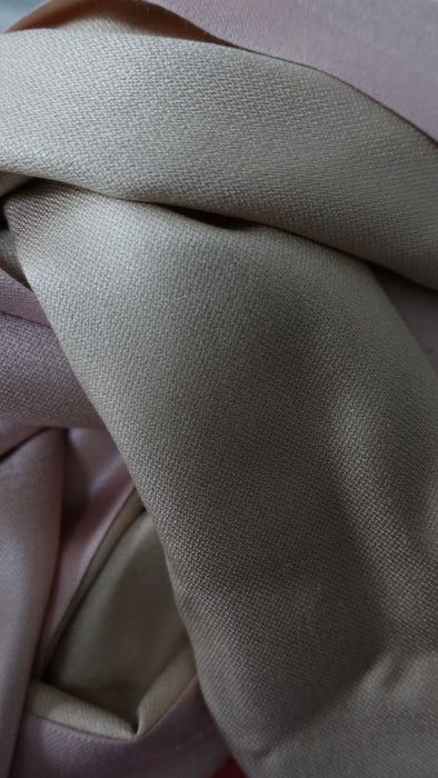 Baby Pink And Gold 2 Tone Reversible Pure Silk Scarf - New