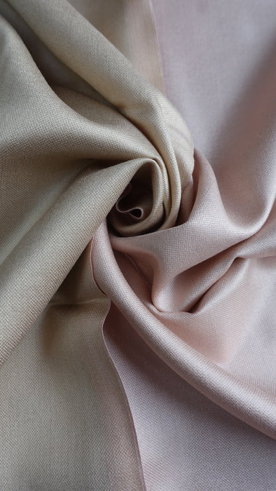 Baby Pink And Gold 2 Tone Reversible Pure Silk Scarf - New