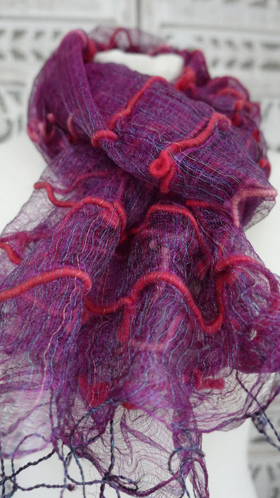 Loose Weave Silk Slub Hands And Looms Scarf - Multiple Colours Available