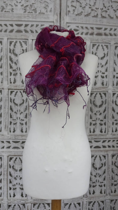 Loose Weave Silk Slub Hands And Looms Scarf - Multiple Colours Available