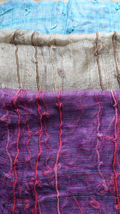 Loose Weave Silk Slub Hands And Looms Scarf - Multiple Colours Available