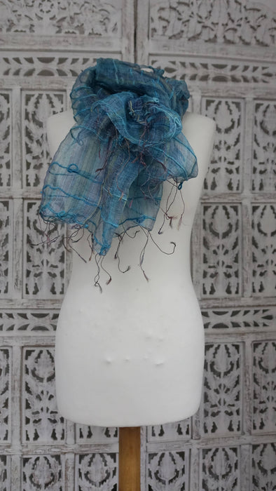 Loose Weave Silk Slub Hands And Looms Scarf - Multiple Colours Available