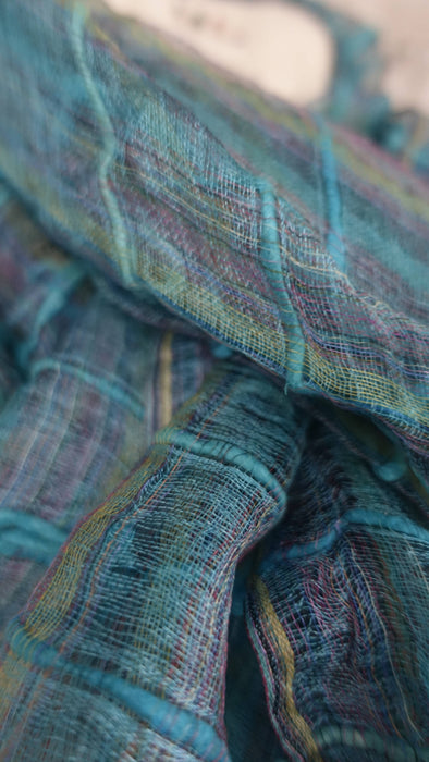 Loose Weave Silk Slub Hands And Looms Scarf - Multiple Colours Available