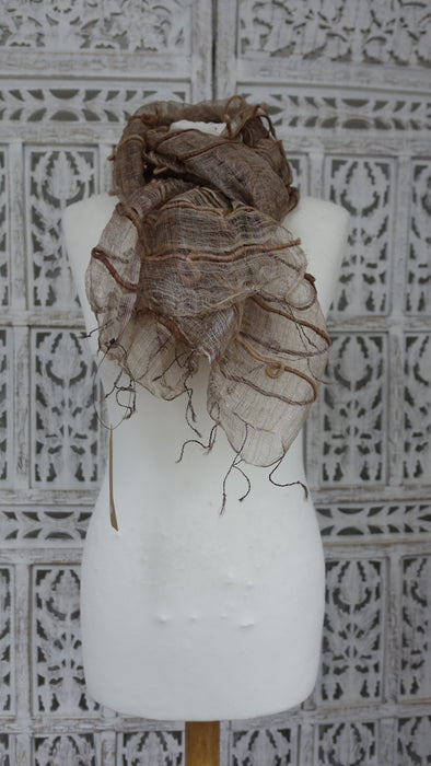 Loose Weave Silk Slub Hands And Looms Scarf - Multiple Colours Available