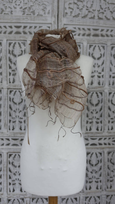 Loose Weave Silk Slub Hands And Looms Scarf - Multiple Colours Available