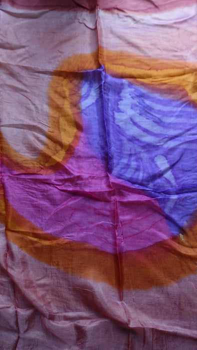 Orange, Pinks Bright Pure Silk Square Scarf