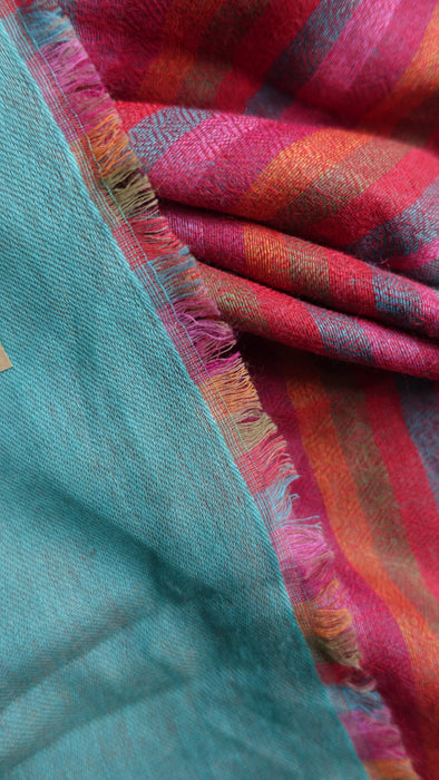 Bright Multi Stripe Reversible Warm Wool Scarf - Multiple Colours Available