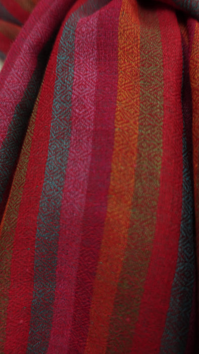 Bright Multi Stripe Reversible Warm Wool Scarf - Multiple Colours Available