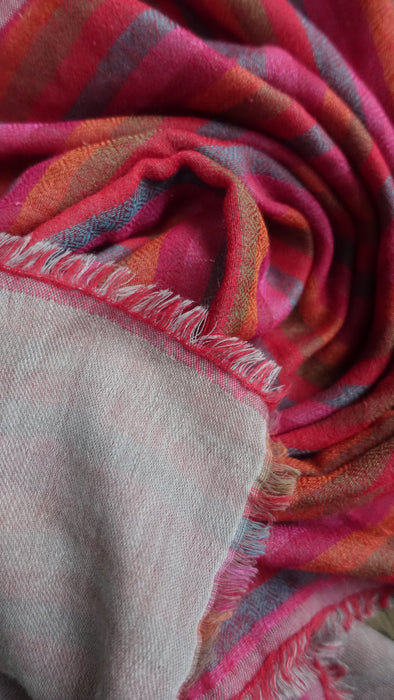 Bright Multi Stripe Reversible Warm Wool Scarf - Multiple Colours Available
