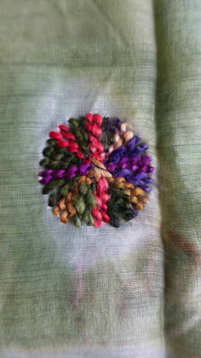 Mint Green Embroidered Scarf