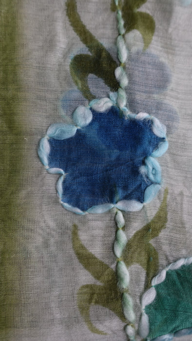 Mint Green Embroidered Scarf