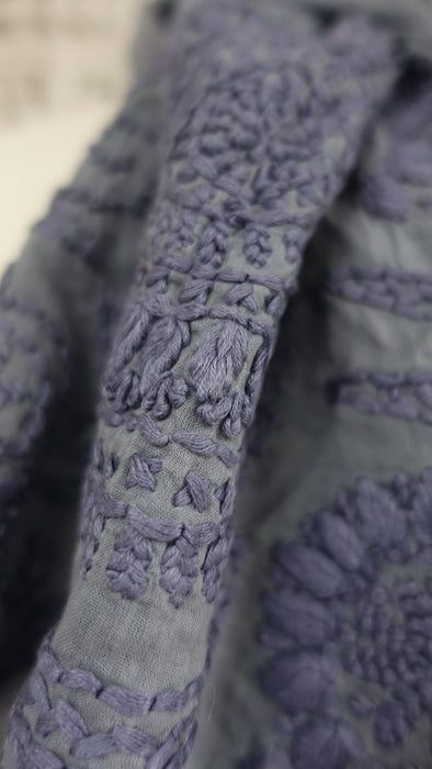 Pure Cotton Hand Embroidered Scarf - Multiple Colours Available
