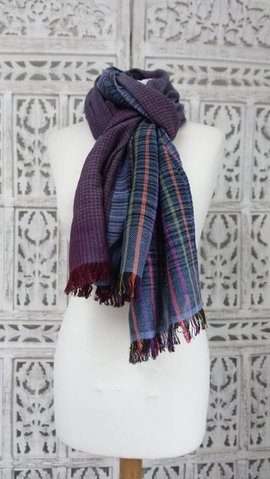 Colourful Stripe Wool Blend Handloom Scarf