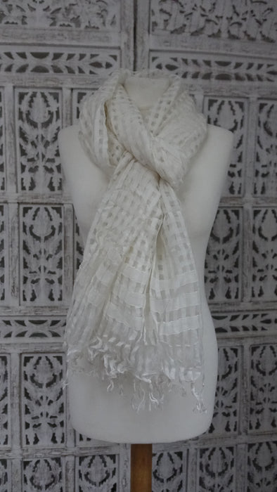 Off White Loose Weave Scarf