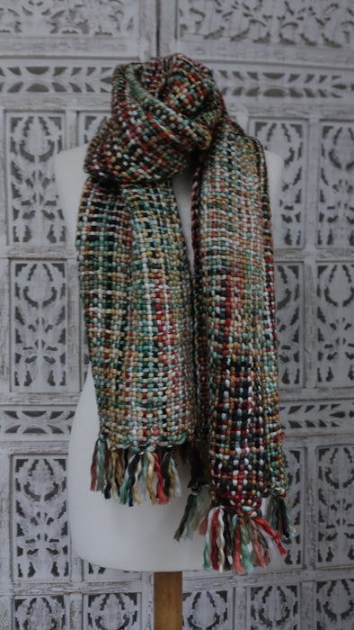 Colourful Wool Woven Handloom Scarf