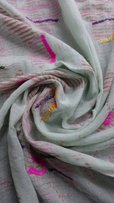 Embroidered Thin Scarf Handloom Scarf - Multiple Colours Available