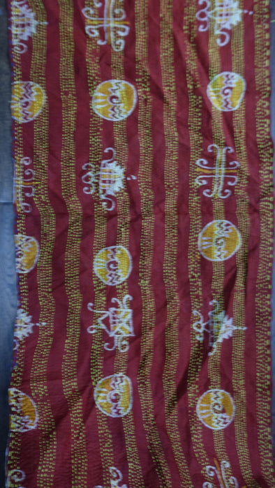 Multicoloured Kantha Pure Silk Scarf