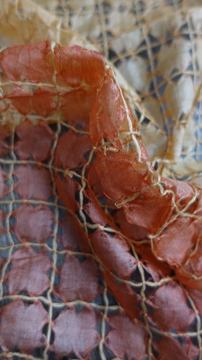 Orange Peach Silk Loose Weave Scarf