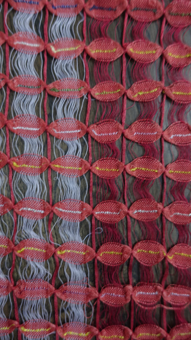 Dark Rust Red Cotton Weave Check Scarf