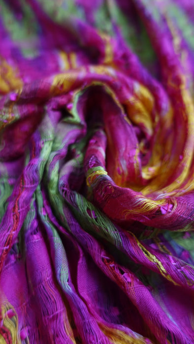 Hot Pink Lime Green Loose Weave Scarf