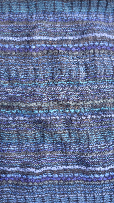 Three Ply Teal And Brown Checked Scarf Handloom