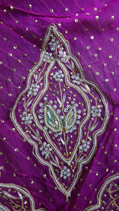 Hot Pink Vintage Wedding Dupatta - New
