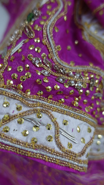 Hot Pink Vintage Wedding Xl Dupatta - New