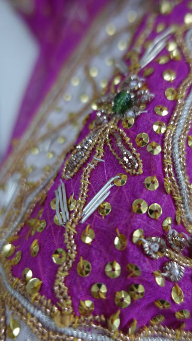 Hot Pink Vintage Wedding Xl Dupatta - New