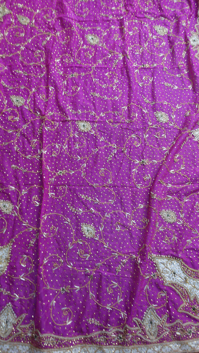 Hot Pink Vintage Wedding Xl Dupatta - New