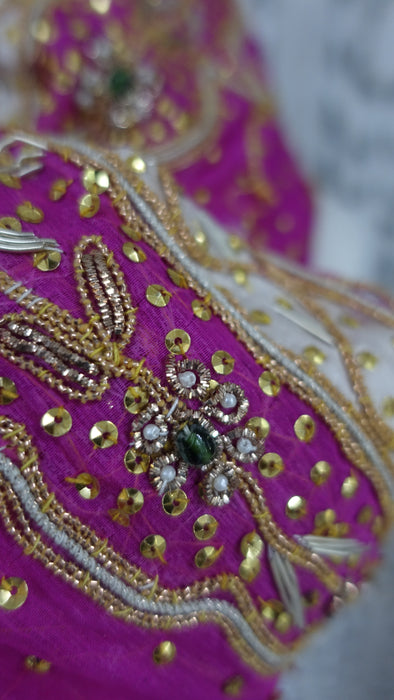 Hot Pink Vintage Wedding Xl Dupatta - New