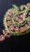 Black wool shawl with pink, green and blue floral embroidery – view 4