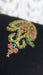 Black wool shawl with pink, green and blue floral embroidery – view 5
