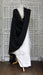Black wool shawl with pink, green and blue floral embroidery – view 2