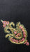 Black wool shawl with pink, green and blue floral embroidery – view 3