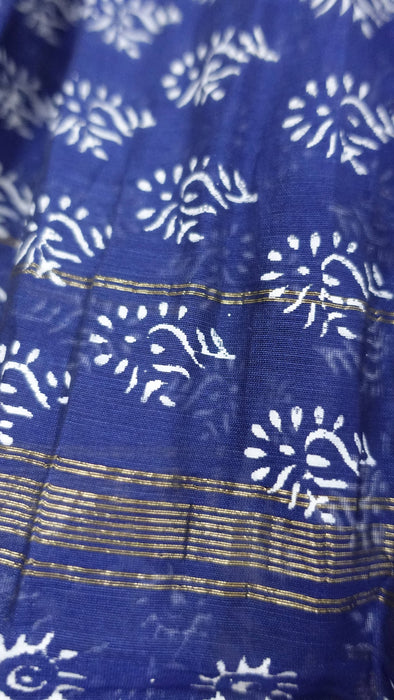 Blue And White Printed Cotton Dupatta