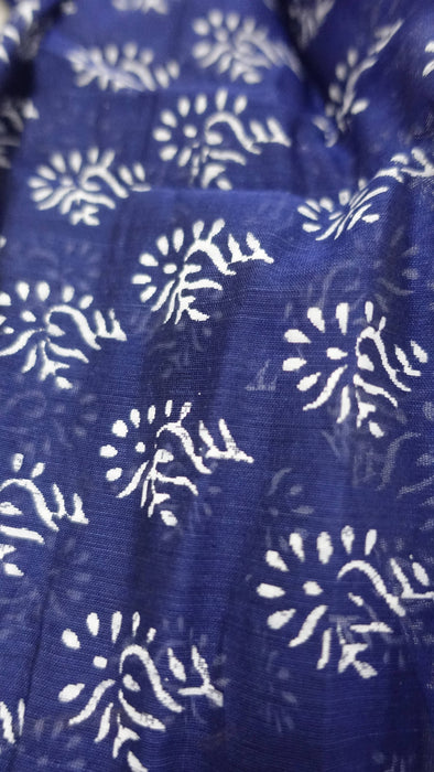 Blue And White Printed Cotton Dupatta