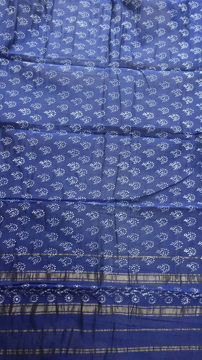 Blue And White Printed Cotton Dupatta