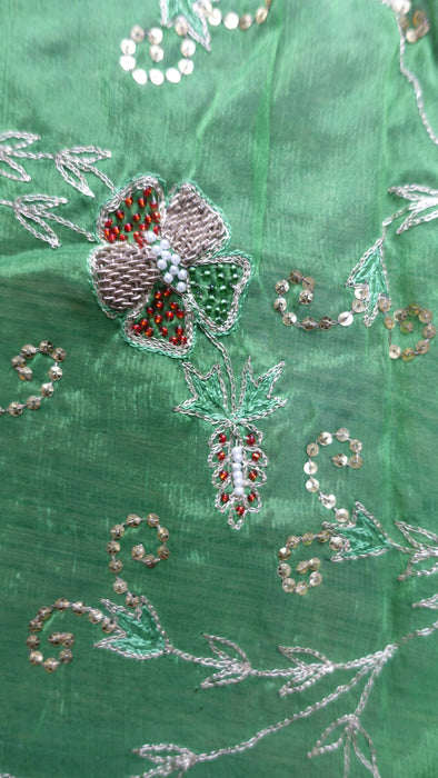 Green Vintage Embroidered Dupatta